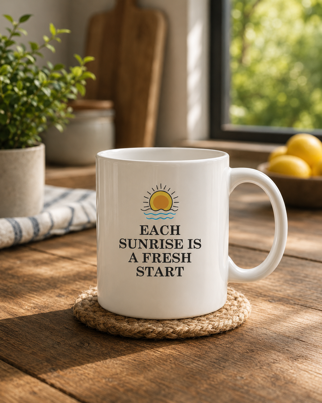 Inspirational Sunrise Coffee Mug - 15Oz White mug -PTA001M