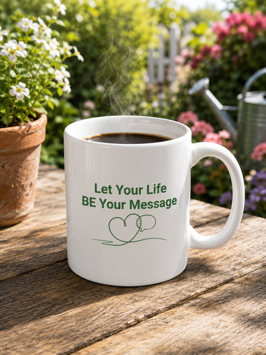Let Your Life Be Your Message Mug | Inspirational Quote Coffee Mug | Motivational Ceramic Tea Cup Gift- PTA022M