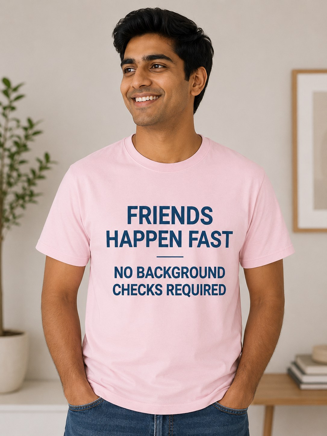 Best Friends Quote Shirt | Friends Happen Fast | Friendship Humor Graphic T-Shirt - PTA020T
