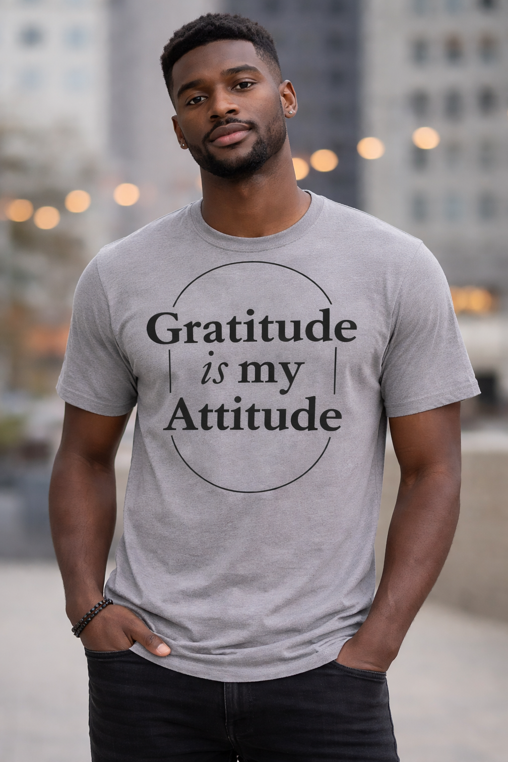 Gratitude Is My Attitude T-Shirt | Inspirational Quote Graphic Tee | Positive Mindset Unisex T-Shirt - PTA010T
