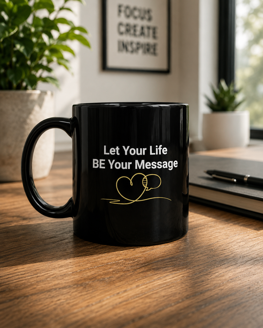 Let Your Life Be Your Message Mug | Inspirational Quote Coffee Mug | Motivational Gift Cup - PTA022M