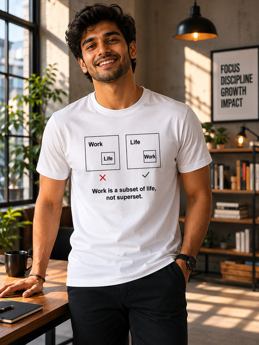 Work Life Balance T-Shirt | Work Is a Subset of Life | Minimal Graphic Tee - PTA045T