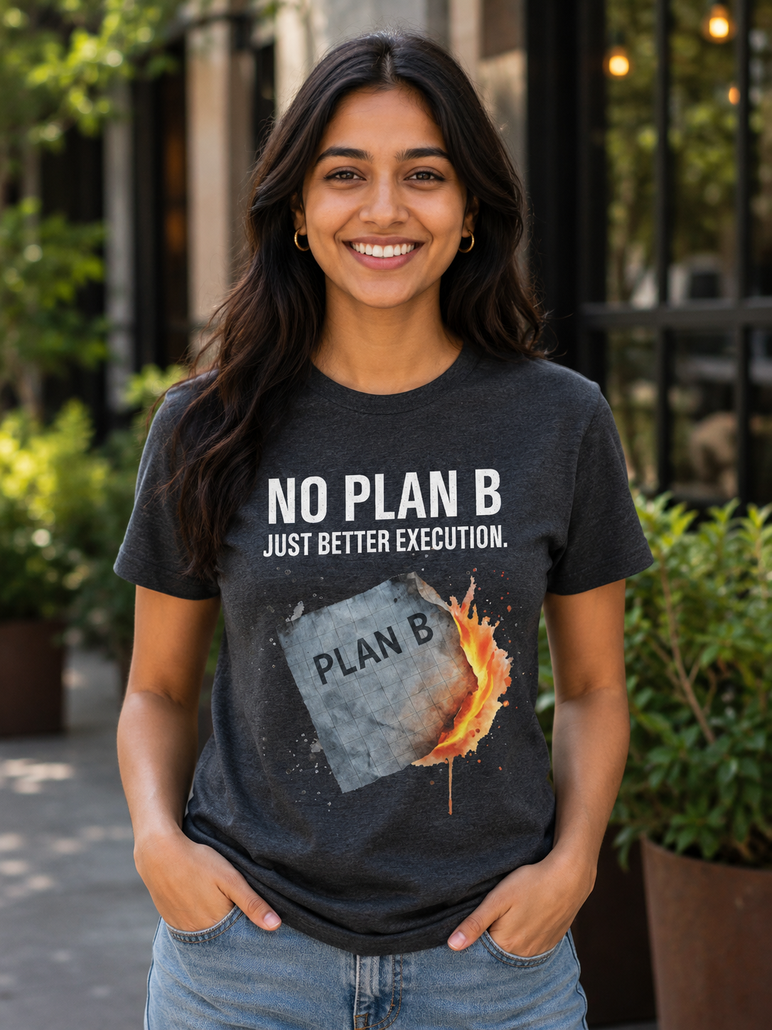 No Plan B T-Shirt | Just Better Execution | Bold Motivational Graphic Tee - PTA041T_D