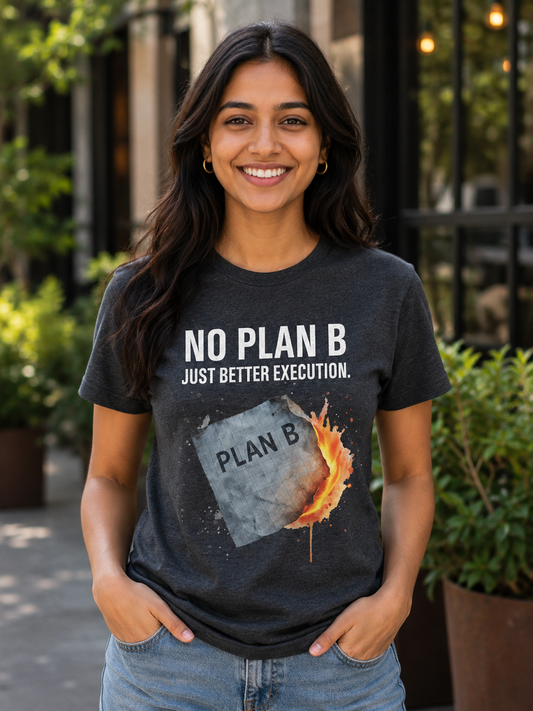No Plan B T-Shirt | Just Better Execution | Bold Motivational Graphic Tee - PTA041T_D