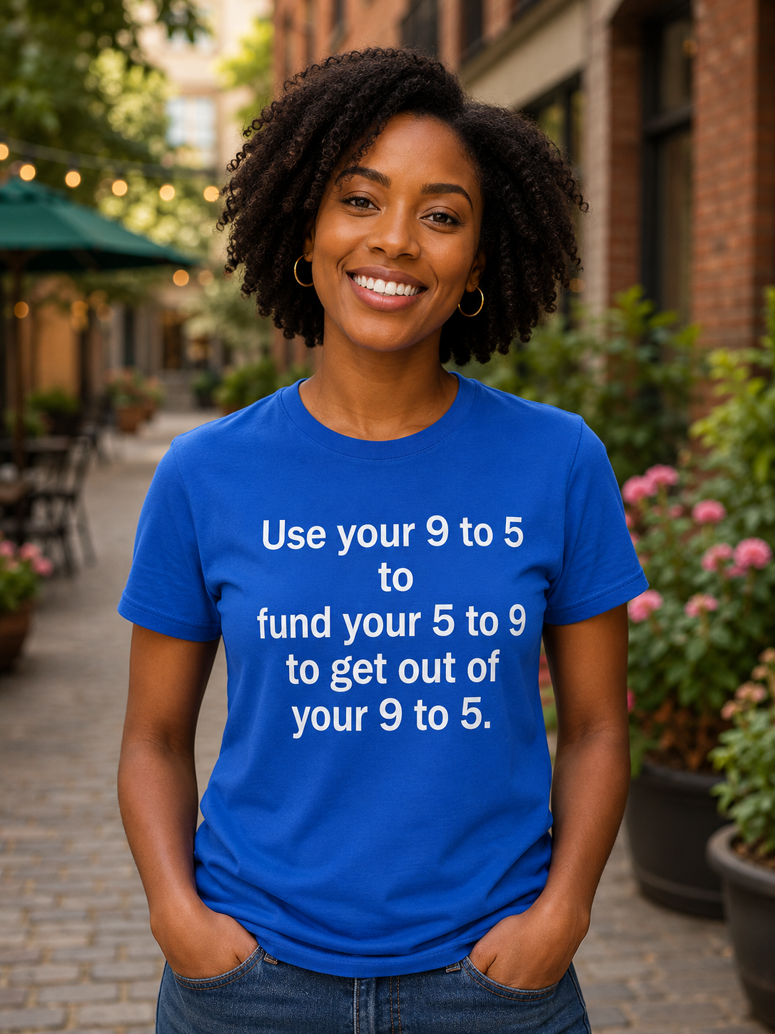 Hustle Quote T-Shirt | Use Your 9 to 5 to Fund Your 5 to 9 | Minimal Graphic Tee - PTA035T_D