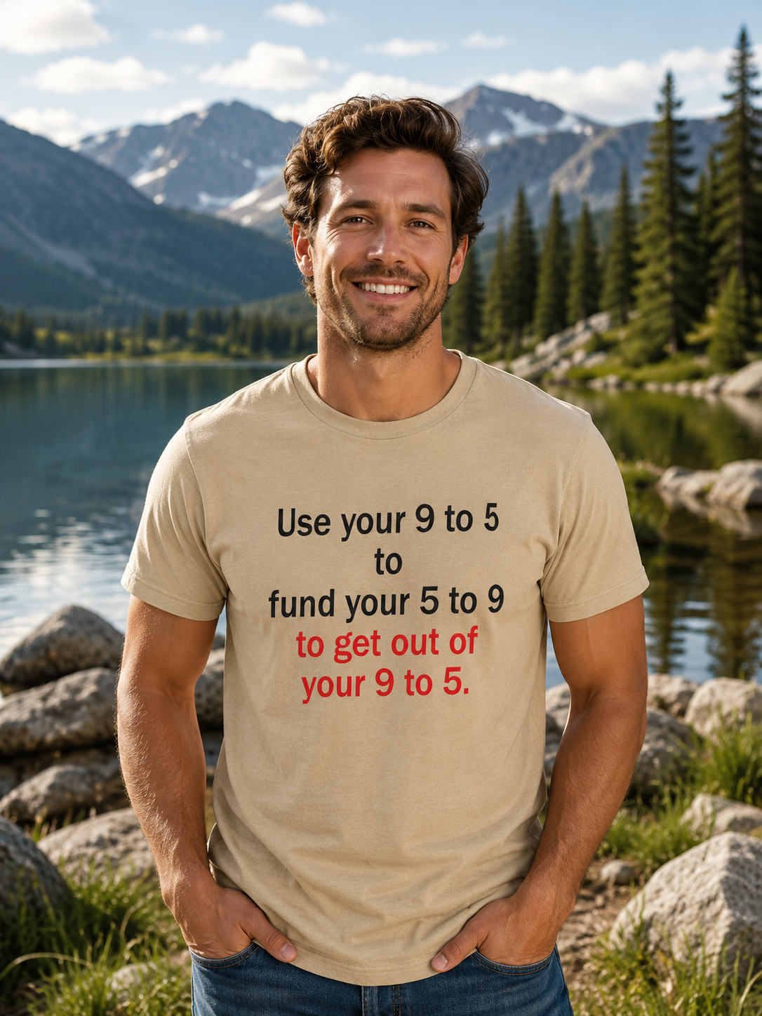 Hustle Quote T-Shirt | Use Your 9 to 5 to Fund Your 5 to 9 | Minimal Graphic Tee - PTA035T