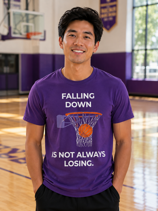 Minimal Quote T-Shirt | Falling Down Is Not Always Losing | Inspirational Tee - PTA033T_D
