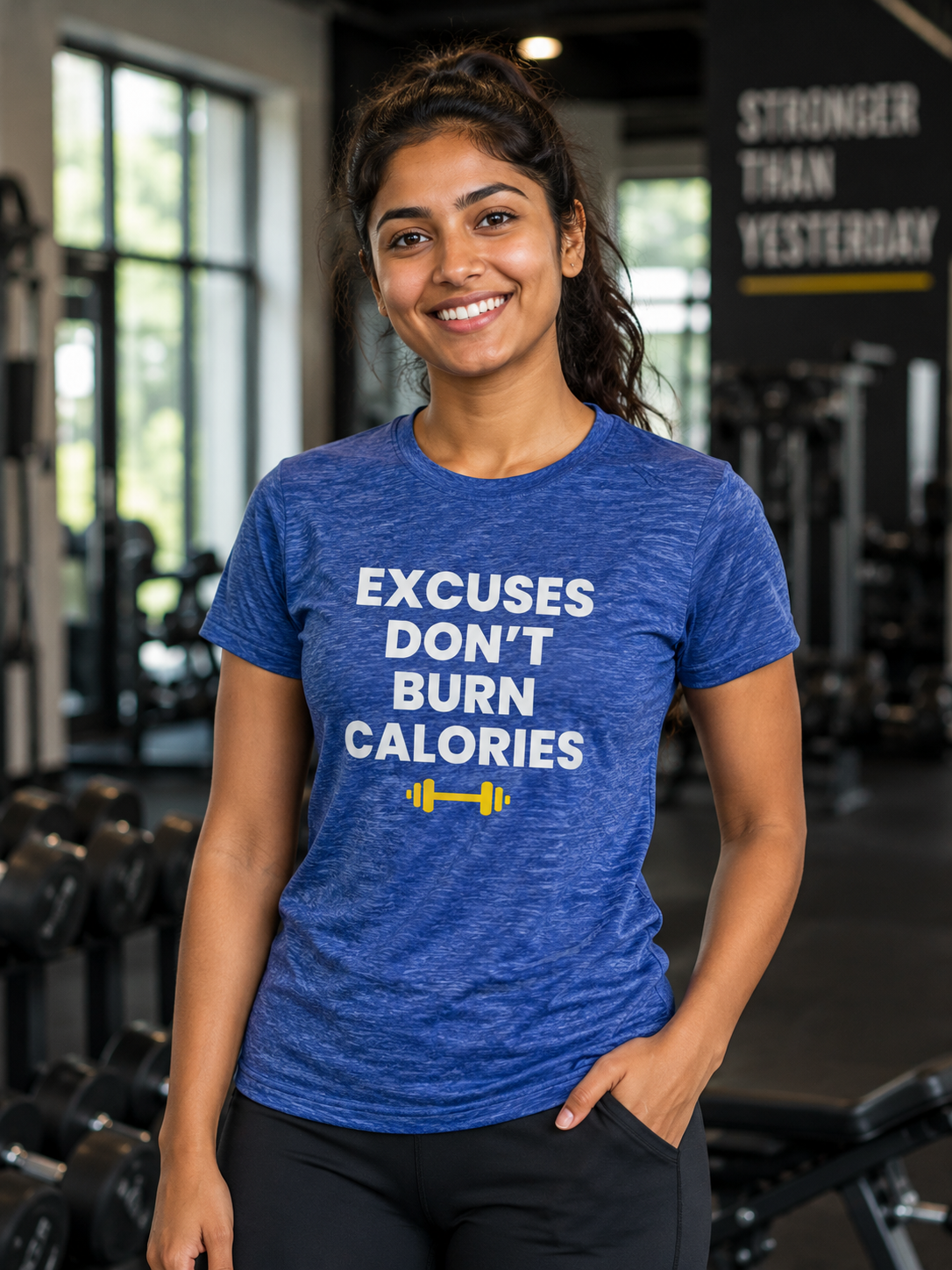 Excuses Don’t Burn Calories Sportswear T-Shirt | Motivational Gym Workout Performance Tee | Moisture-Wicking Activewear - PTA025T