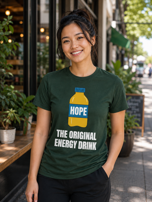Hope – The Original Energy Drink T-Shirt | Motivational Quote Graphic Tee | Unisex Shirt - PTA006T