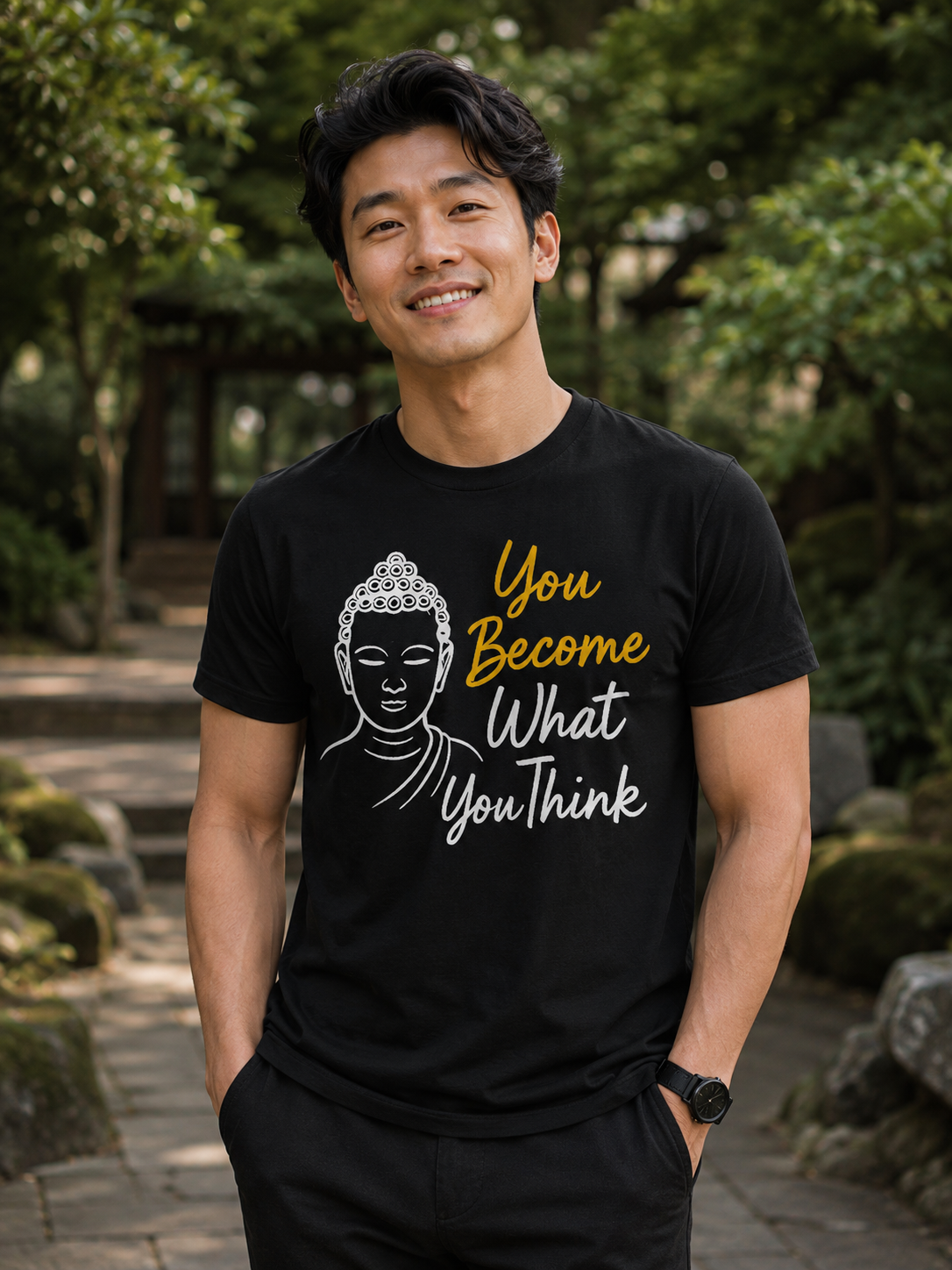 Mindfulness Quote T-Shirt | You Become What You Think | Spiritual Graphic Tee - PTA004T