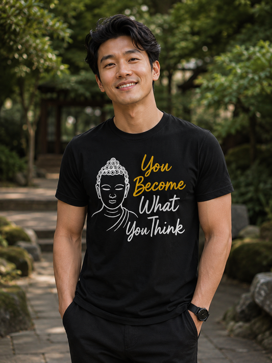 Mindfulness Quote T-Shirt | You Become What You Think | Spiritual Graphic Tee - PTA004T