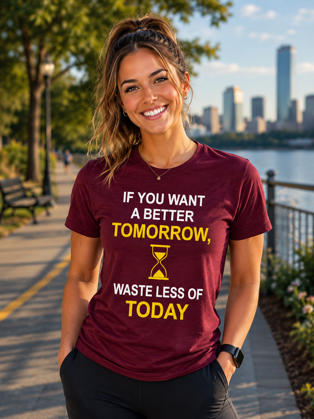 Waste Less of Today T-Shirt | Motivational Life Quote Tee | Unisex Cotton Shirt - PTA009T