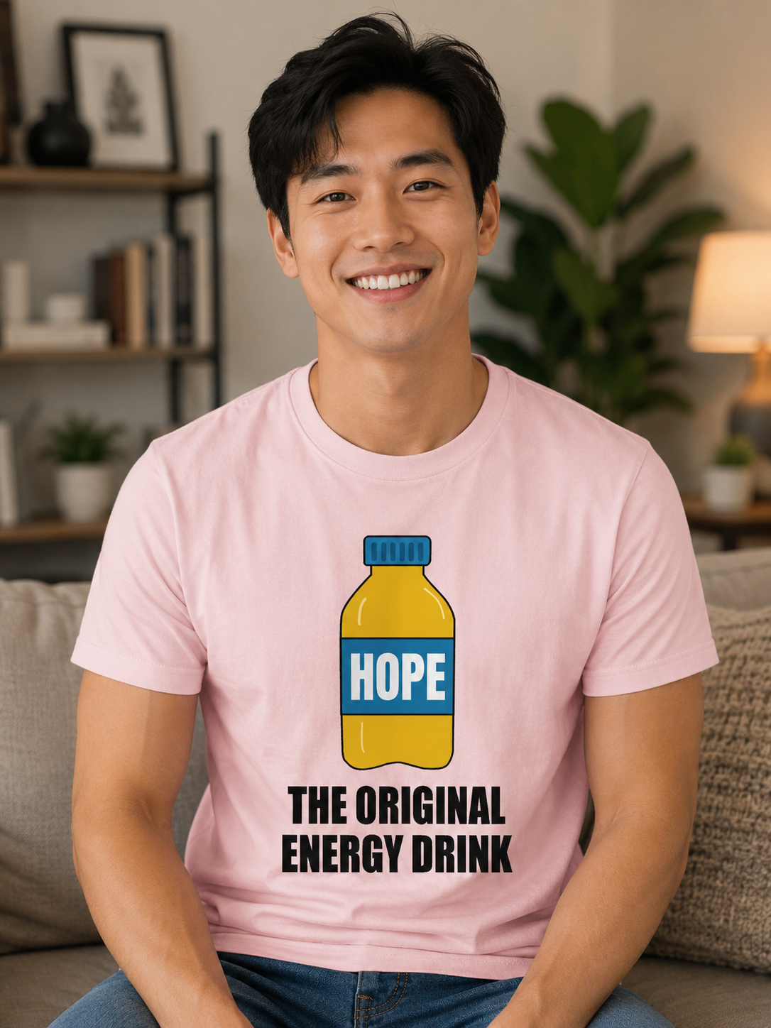 Hope The Original Energy Drink T-Shirt | Funny Motivational Quote Graphic Tee | Positive Mindset Unisex T-Shirt - PTA0001T