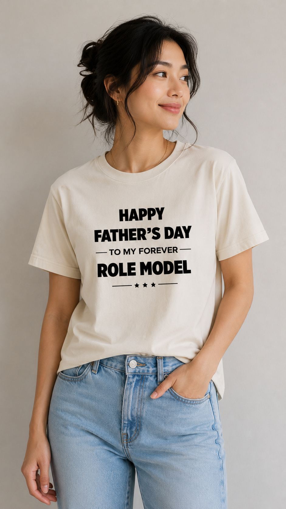 Happy Father’s Day To My Forever Role Model T-Shirt | Dad Appreciation Tee | Father’s Day Gift Shirt - PTAS_0014_T (P)