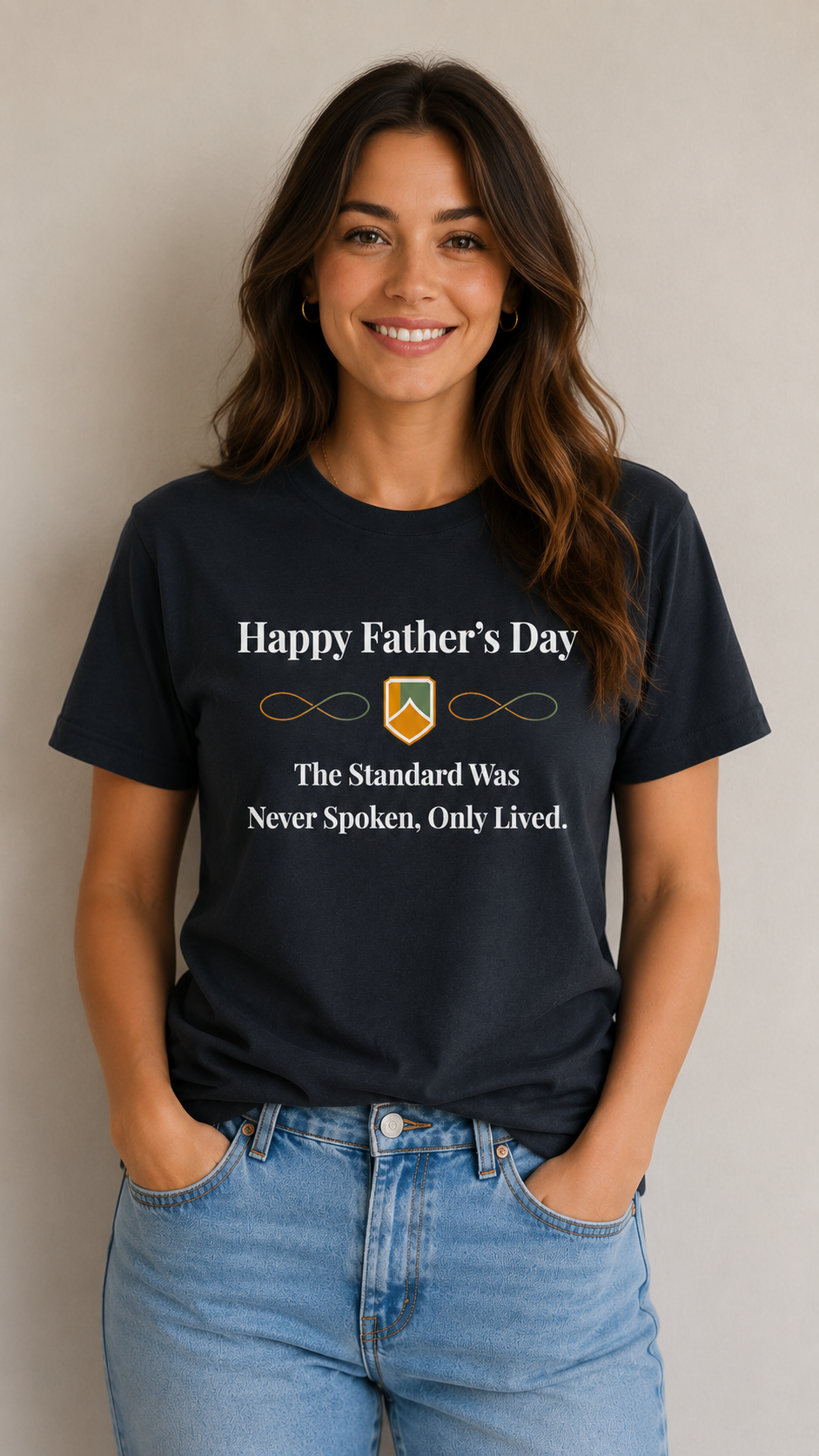 The Standard Was Never Spoken Only Lived Father's Day T-Shirt | Inspirational Dad Quote Tee | Father’s Day Gift - PTAS_0015B_T (P)